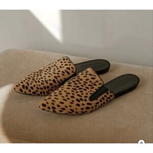 JENNI KAYNE Pony Hair Mule Cheetah Size EU 36 Slip On SZ 6 Pointed Toe‎